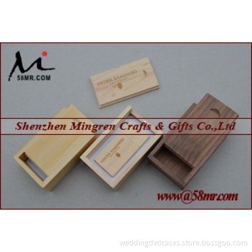 2015 Mini Wood USB Flash Drive Case Package Gift Storage Box Holder